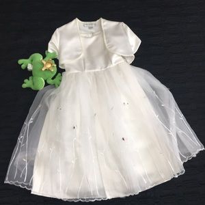 Jessica McClintock girls ivory flower girl dress